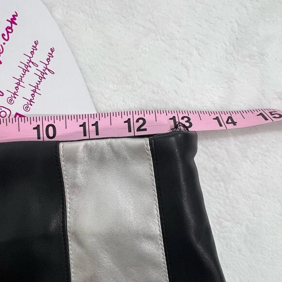 Buddy Love Black and Silver Metallic Faux Leather Mini Skirt NWT - Picture 7 of 8